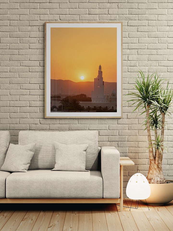 Golden Miqat | Sunset Over Masjid Al-Miqat | Wall Art from Madinah | Islamic Home Decor product image (1)
