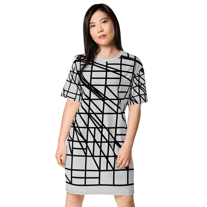 Shatter the Cube Geometric Grid T-Shirt Dress product image (1)