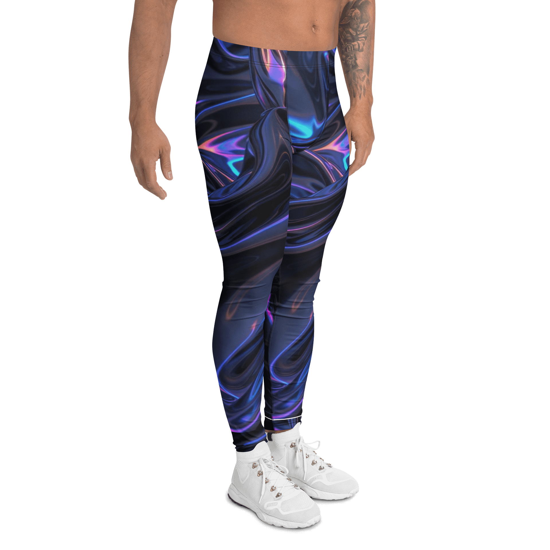 Neon Liquid Abstract Print Men's Leggings product image (3)