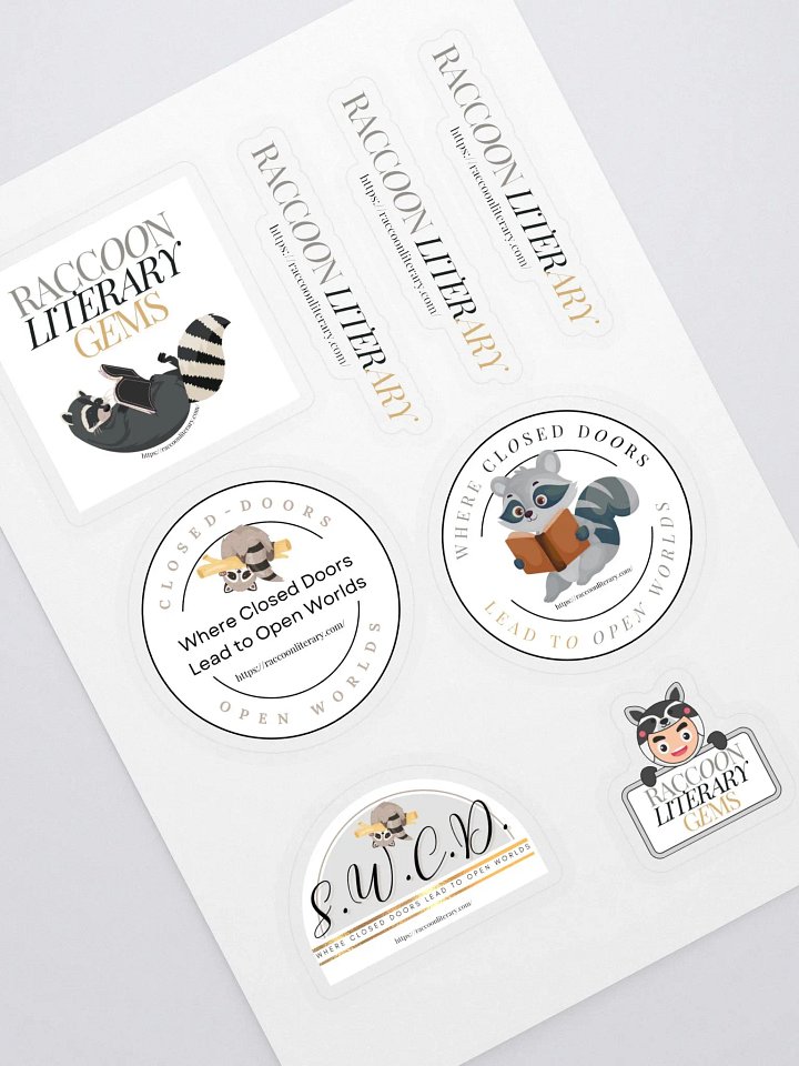 Literary Raccoon Sticker Collection product image (1)
