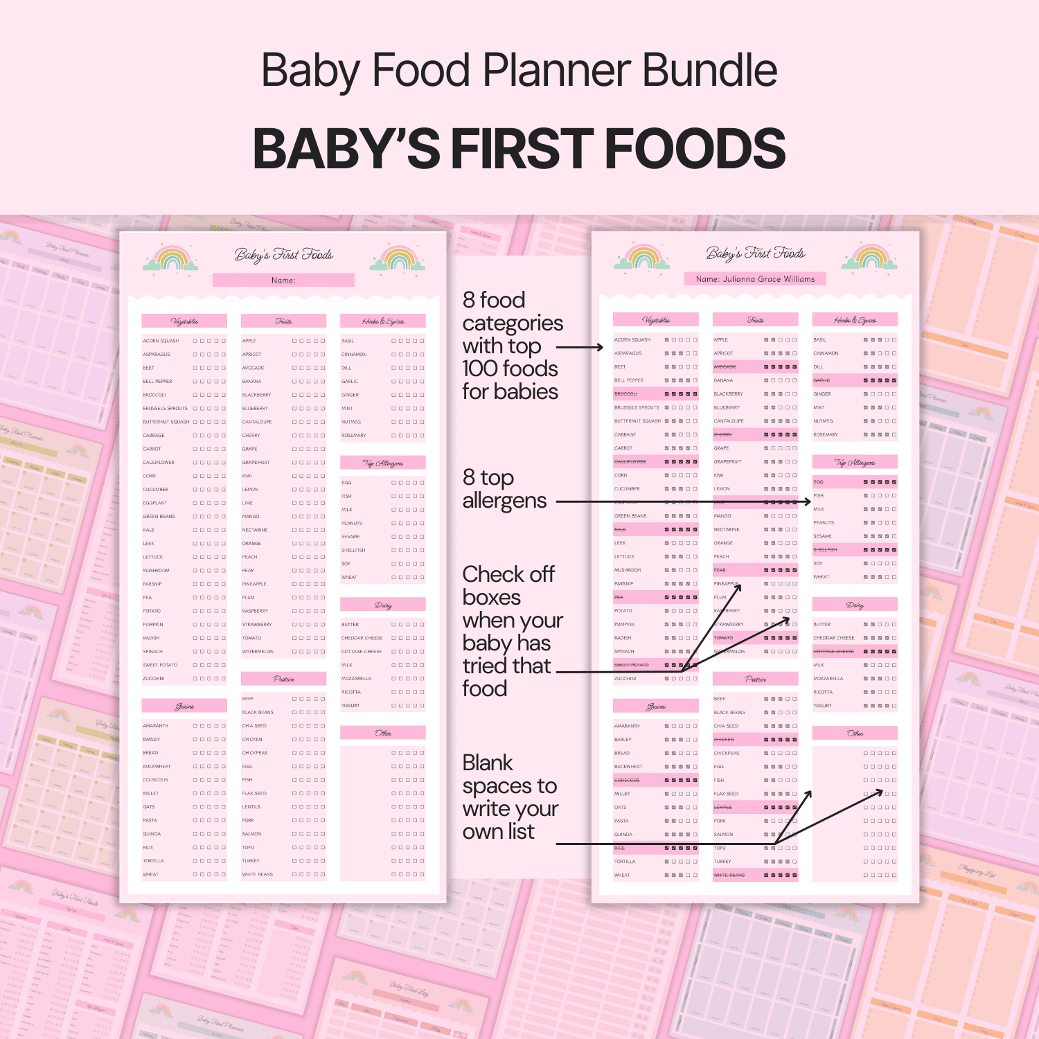 Baby Food Planner Bundle Google Sheets product image (3)