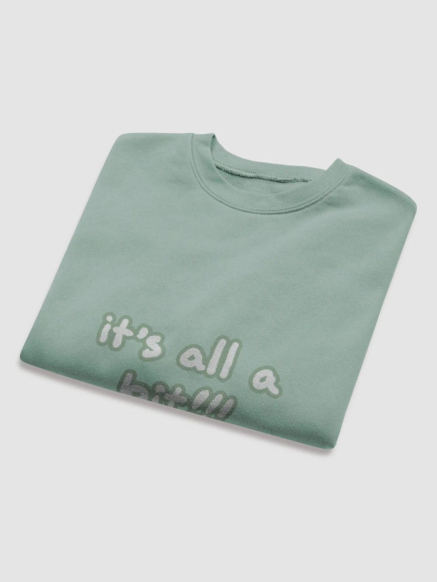 “It’s all a bit!!!” (sm. lined design, #96B697) Women's Fleece Crop Sweatshirt product image (16)