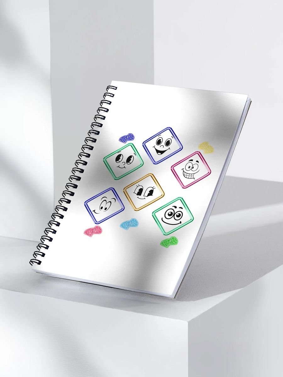 Happy Diamond Faces - Colorful Artistic Spiral Notebook product image (3)