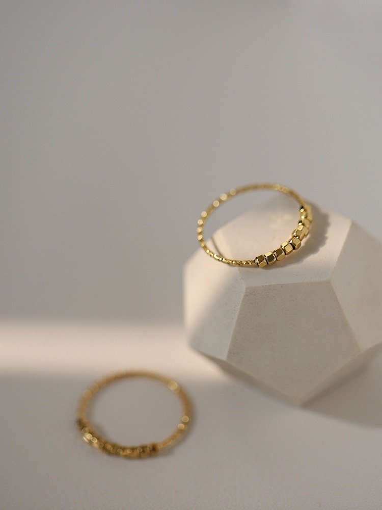 Dainty Beaded Stack Ring | 18K Gold Plated product image (8)