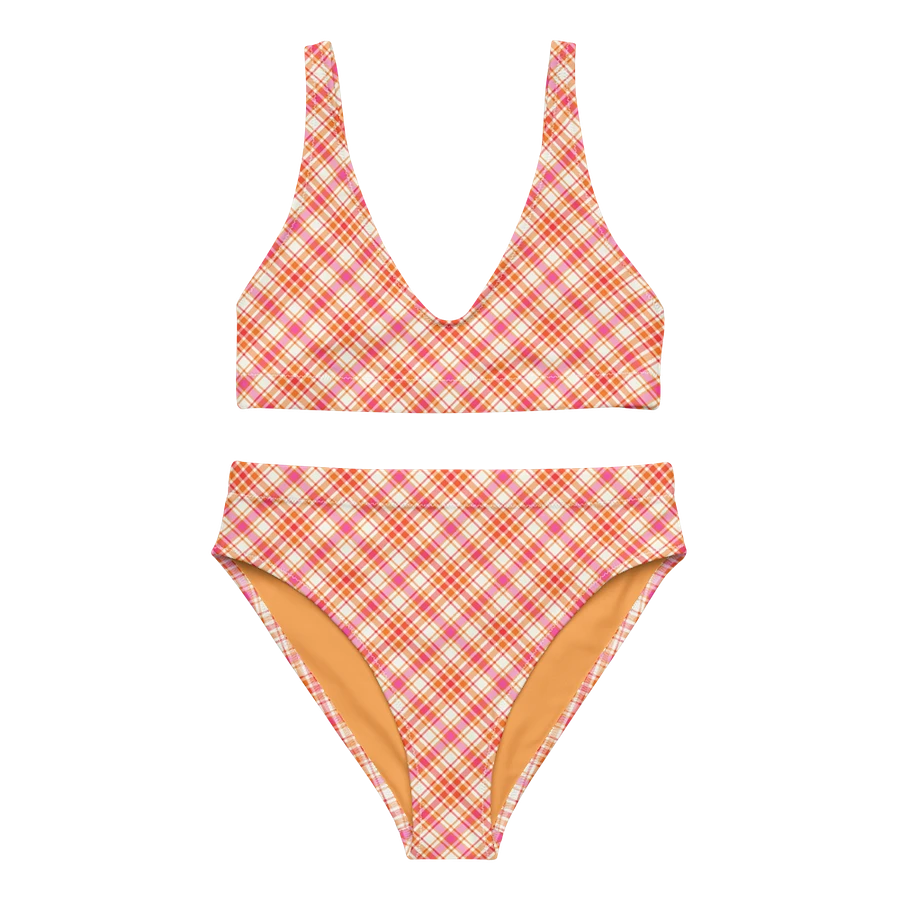 Orange and Hot Pink Plaid Bikini product image (2)