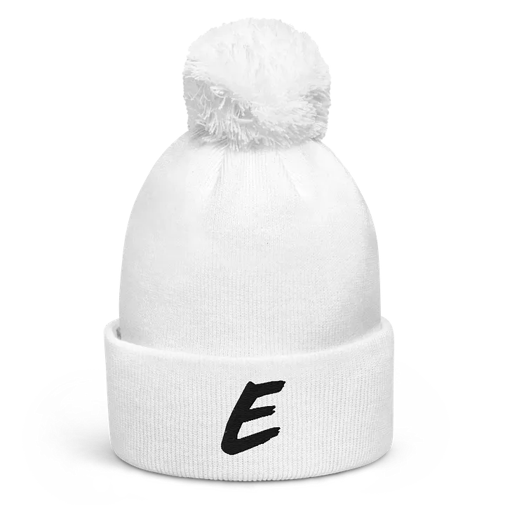 E Bobble Beanie White product image (1)