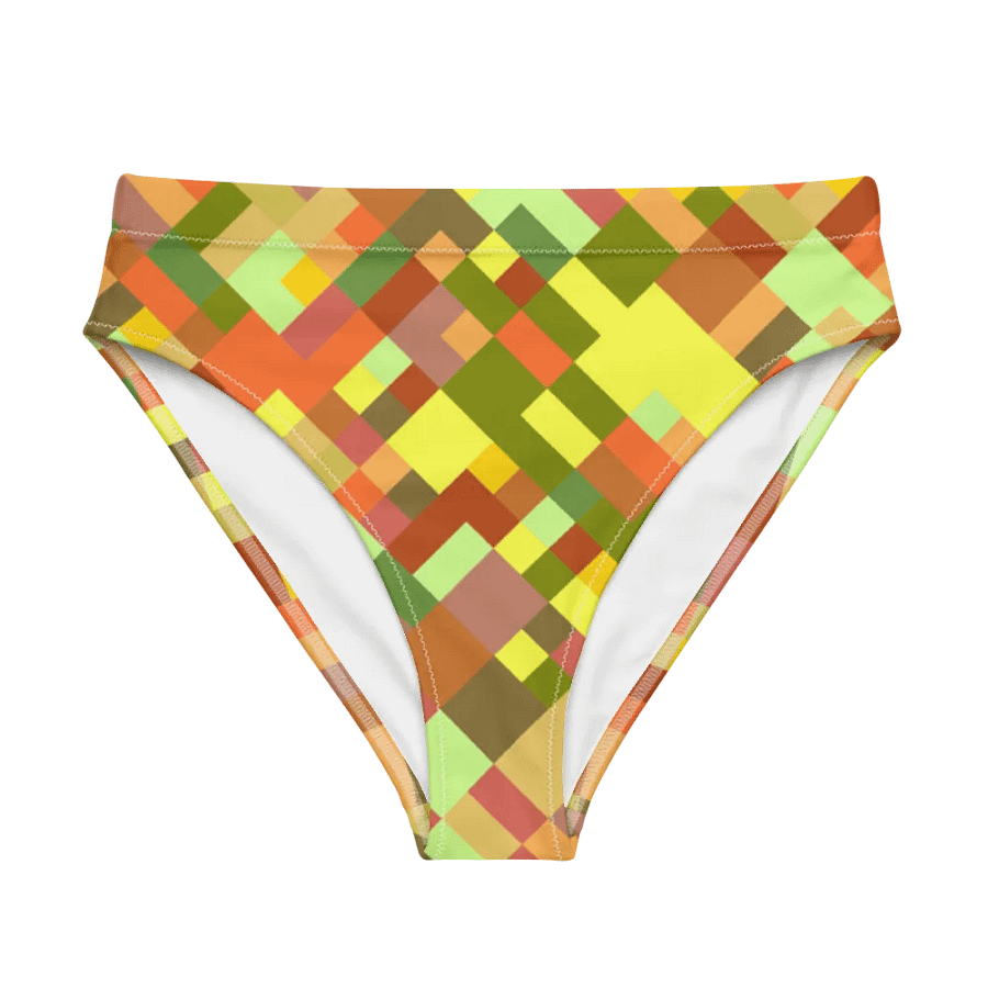 Colorful Mosaic Pattern Design High Waisted Bikini Bottom - v2 product image (5)