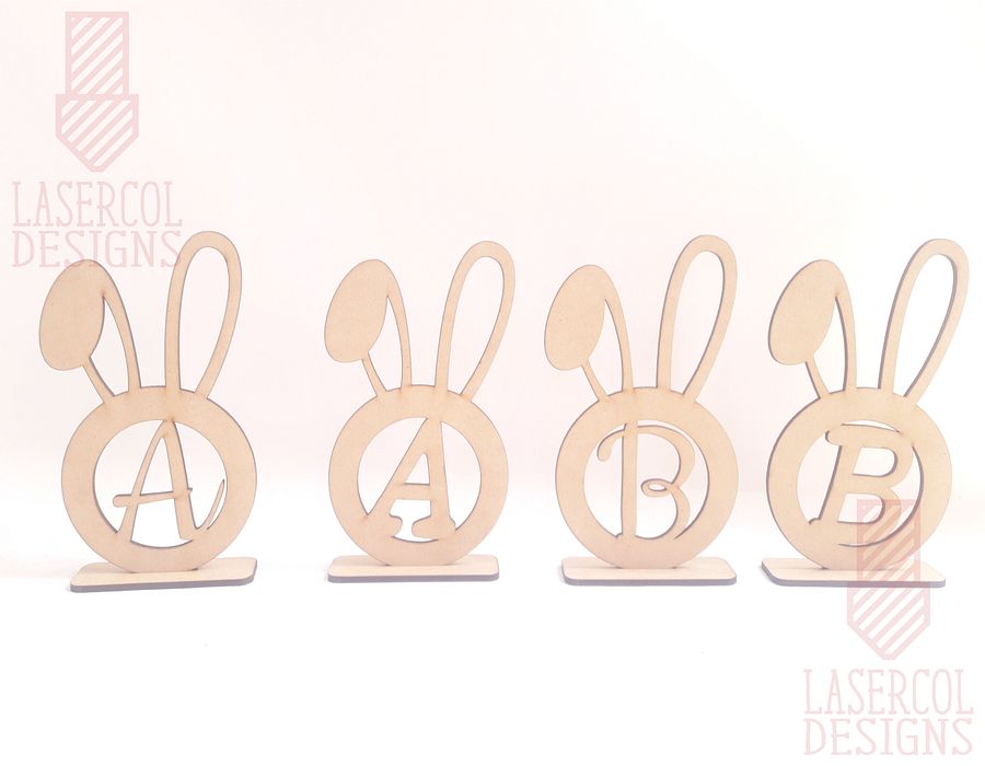 Easter Bunny Monogram with Stand - Laser Cut Files product image (2)