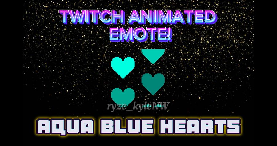 Twitch Animated Emote Aqua Blue Hearts product image (1)