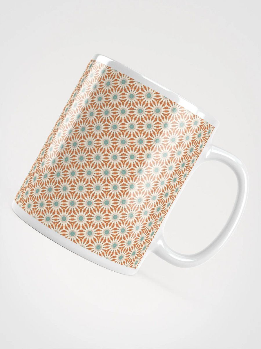 Orange Turquoise & Cream Floral Ceramic Mug product image (5)