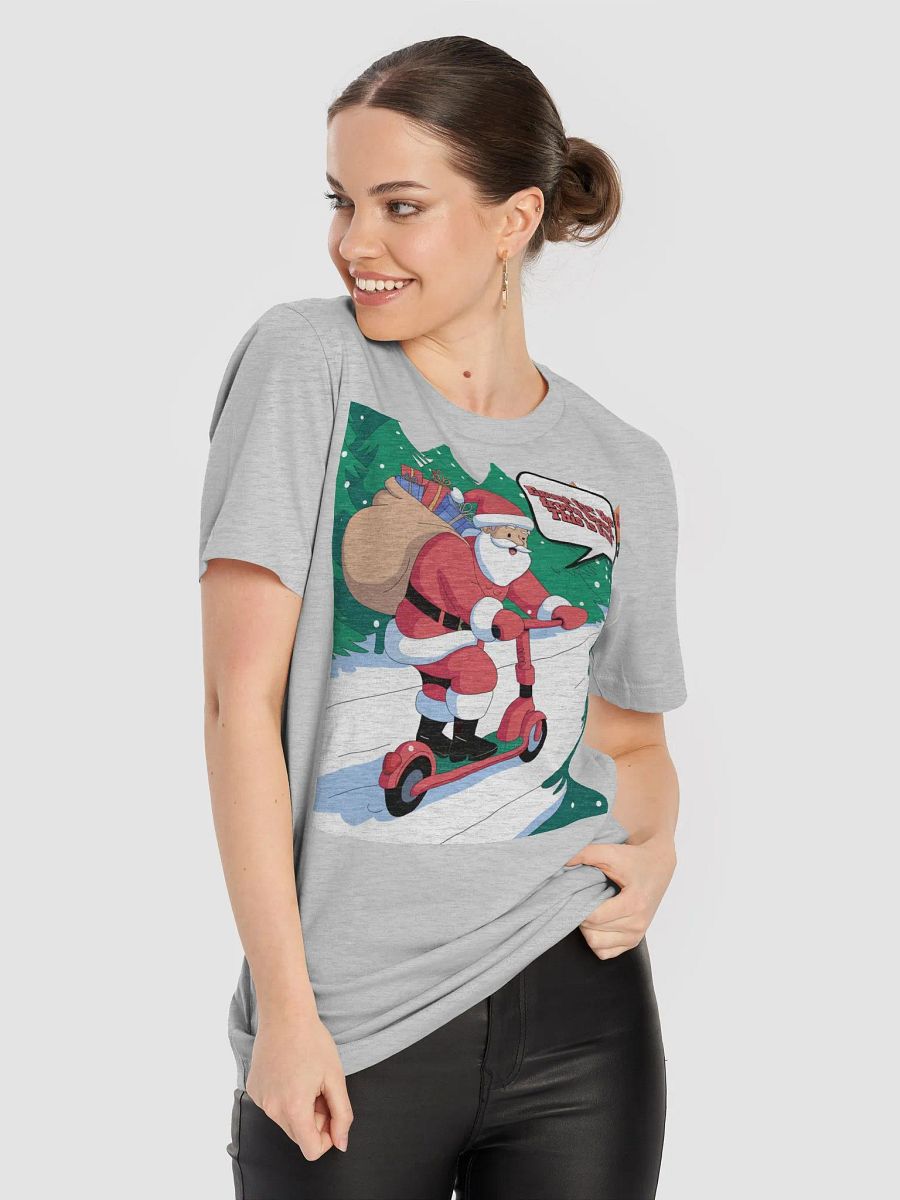 Santa Claus E-Scooting Up A Hill - T-shirt product image (43)