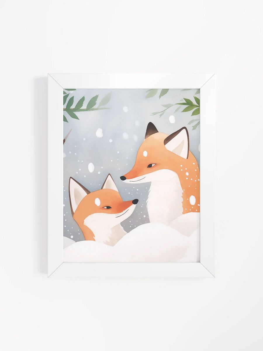 Whimsical Winter Foxes Framed Poster product image (4)