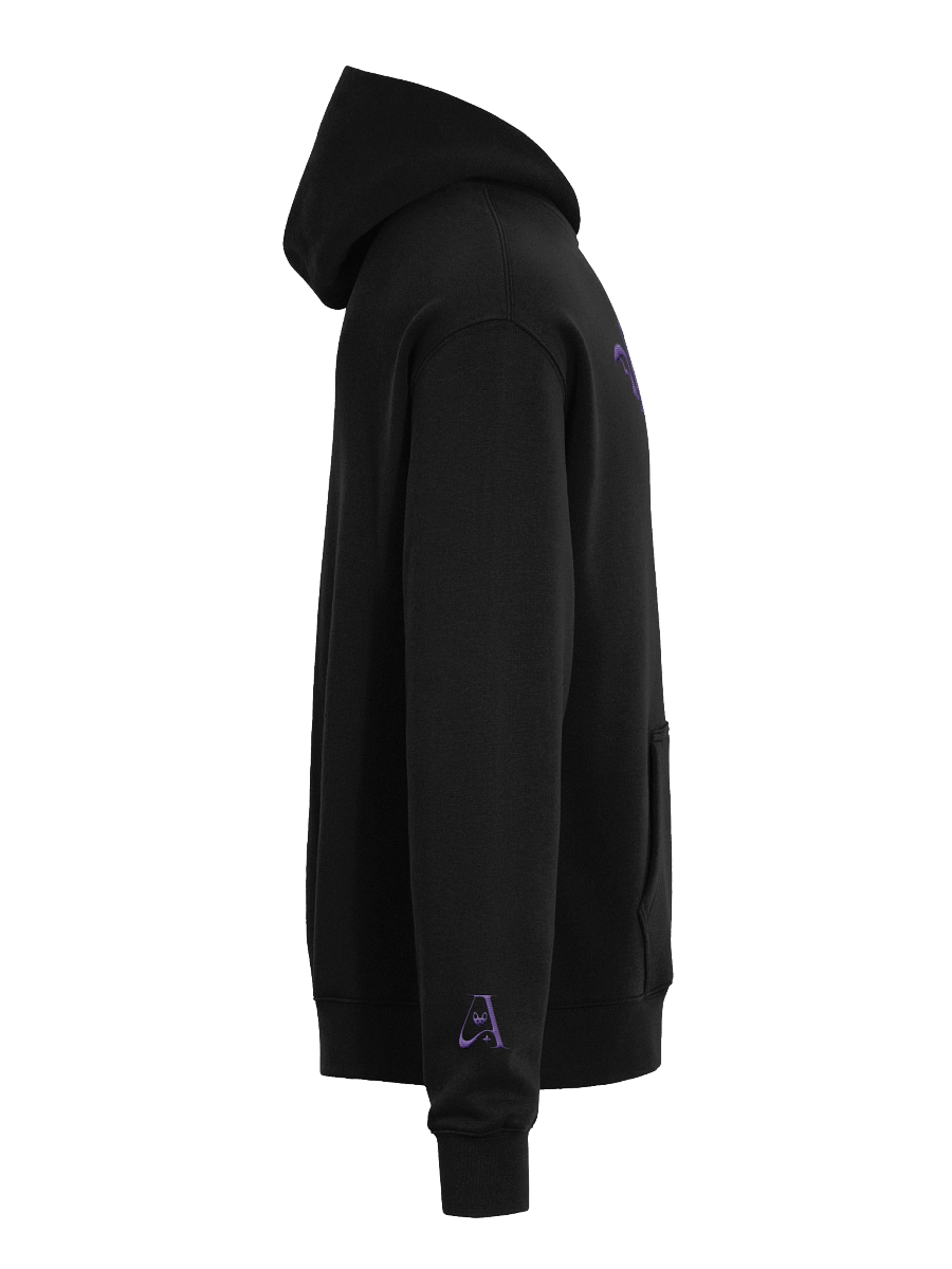 Purple Embroidered Bat Unisex Oversized Hoodie product image (8)