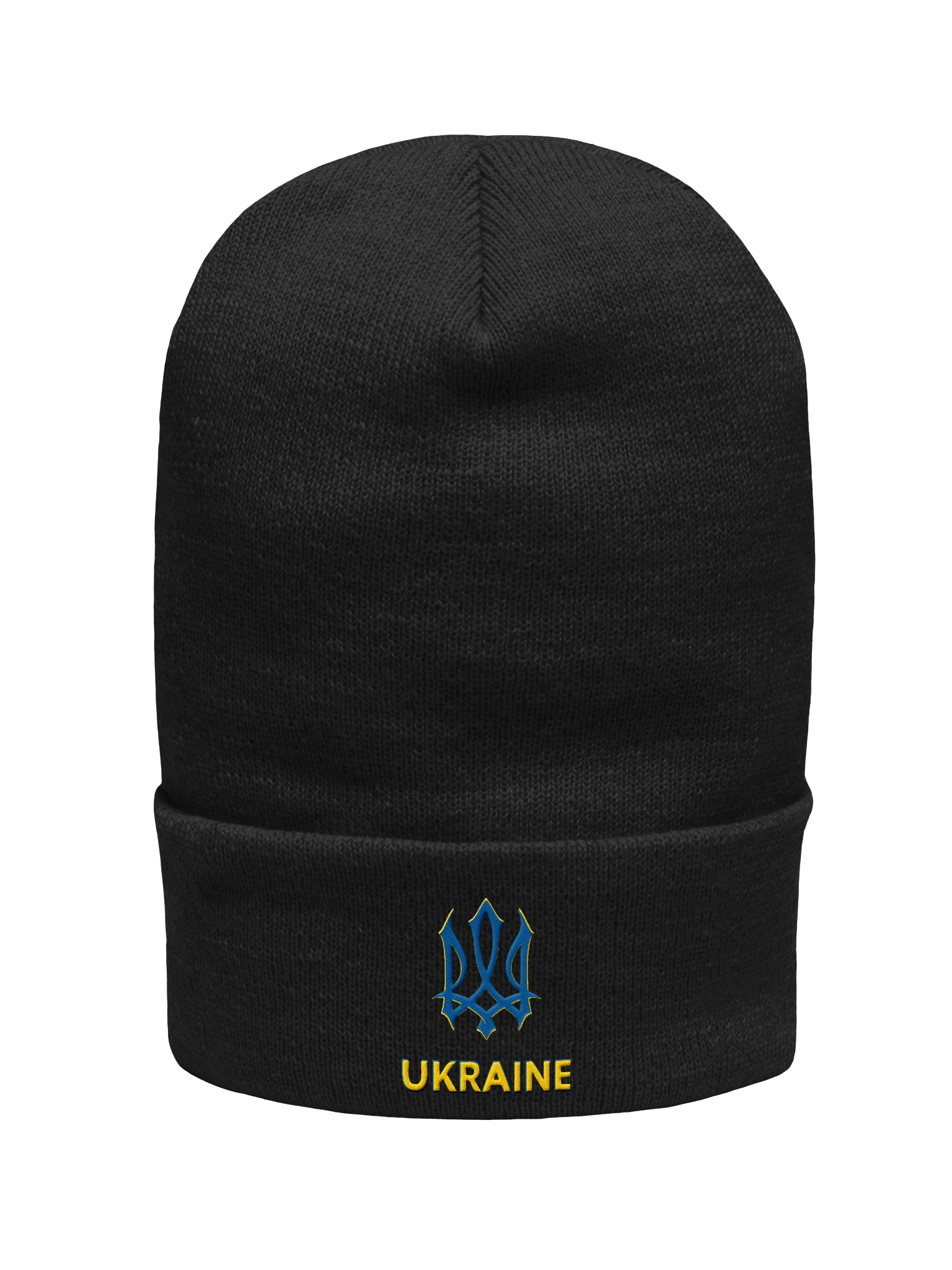 Ukraine Trident Blue Yellow Ukrainian Coat Arms Official Symbol | Yupoong Cuffed Beanie | Embroidered product image (8)