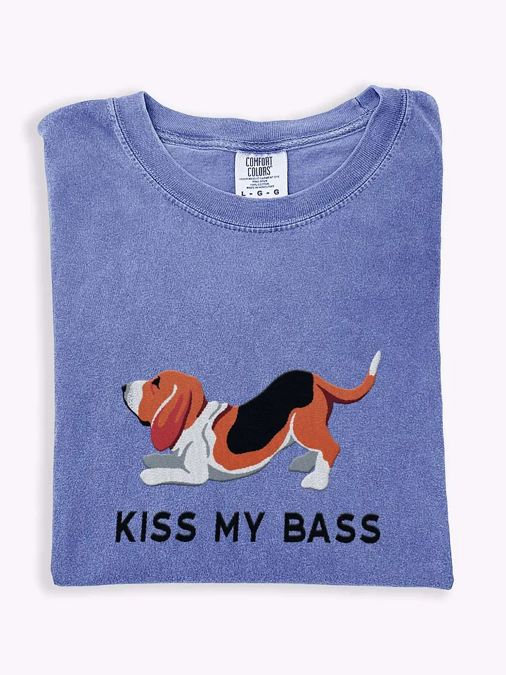 Kiss My Bass T-Shirt(Embroidered) of a Basset Hound(2) product image (1)