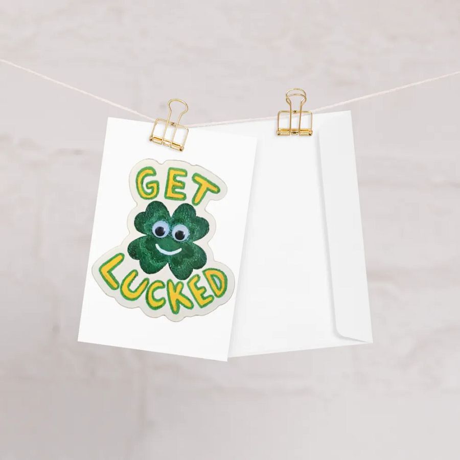 Get Lucked Clover Greeting Card product image (1)