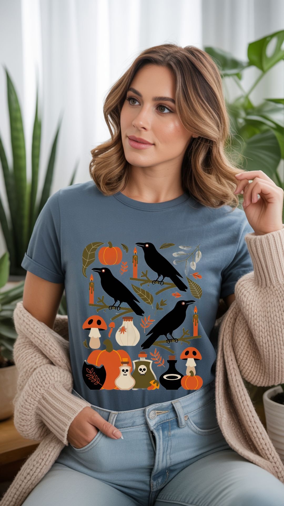 Boho Halloween T-Shirt | Autumn Boho Tee | Spooky Season Shirt | Gothic Boho T-Shirt | Gift for Halloween Lovers product image (1)
