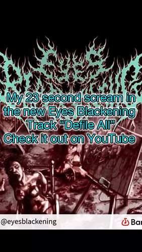 Did a big boy growl #deathmetal #slam #deathcore #theslamking #vocals #growl #scream #guttural #metal #eyesblackening