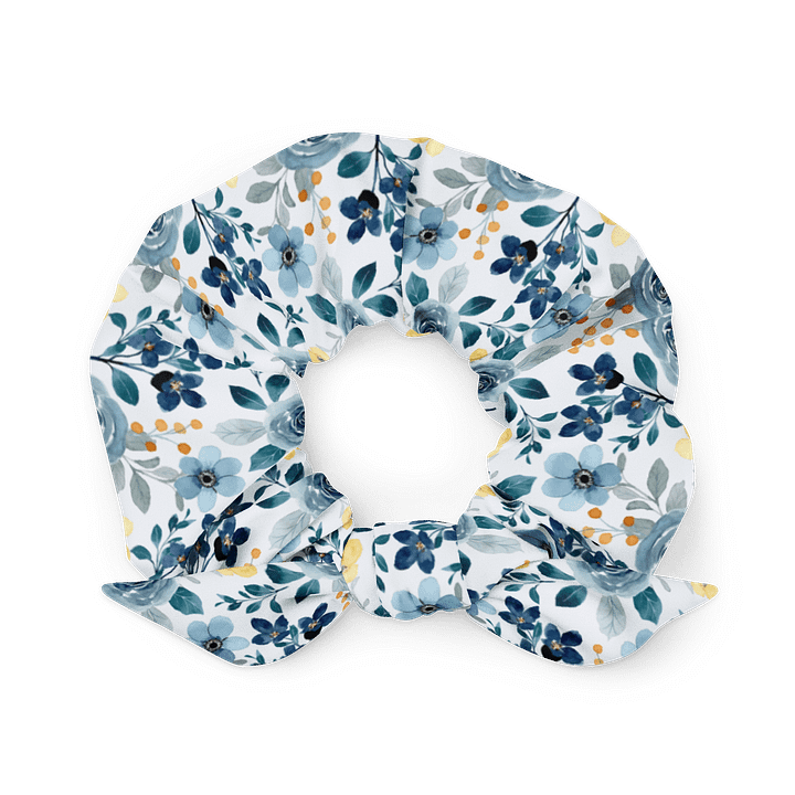 Blue Floral Scrunchie | Sustainable Hair Accessory product image (1)