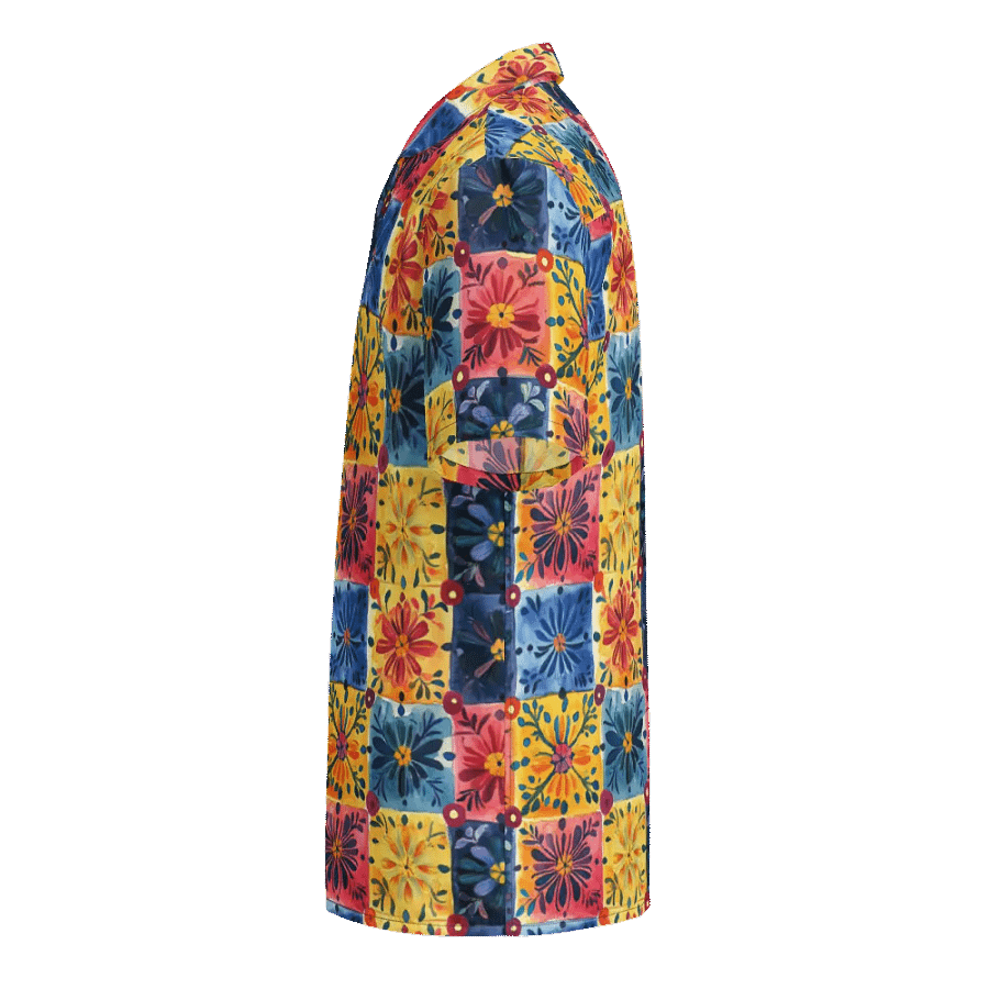 Papel Picado Floral Pattern-Seamless Patchwork Hawaiian Shirt product image (3)