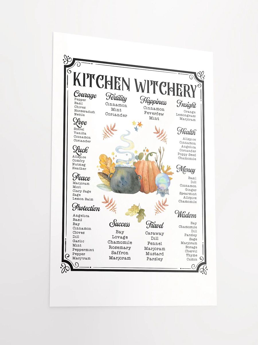 Kitchen Witchery Spell & Potion Ingredients POSTER - Witchy, Kitchen Witch, Magic Kitchen Gift product image (4)