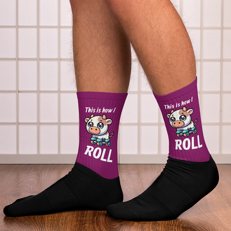 Rollerblading Cow Funny Socks product image (13)