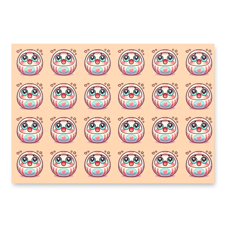 Daruma Dreams Wrapping Paper Set - The Ultimate Gift of Luck, Charm, and Joy! product image (2)