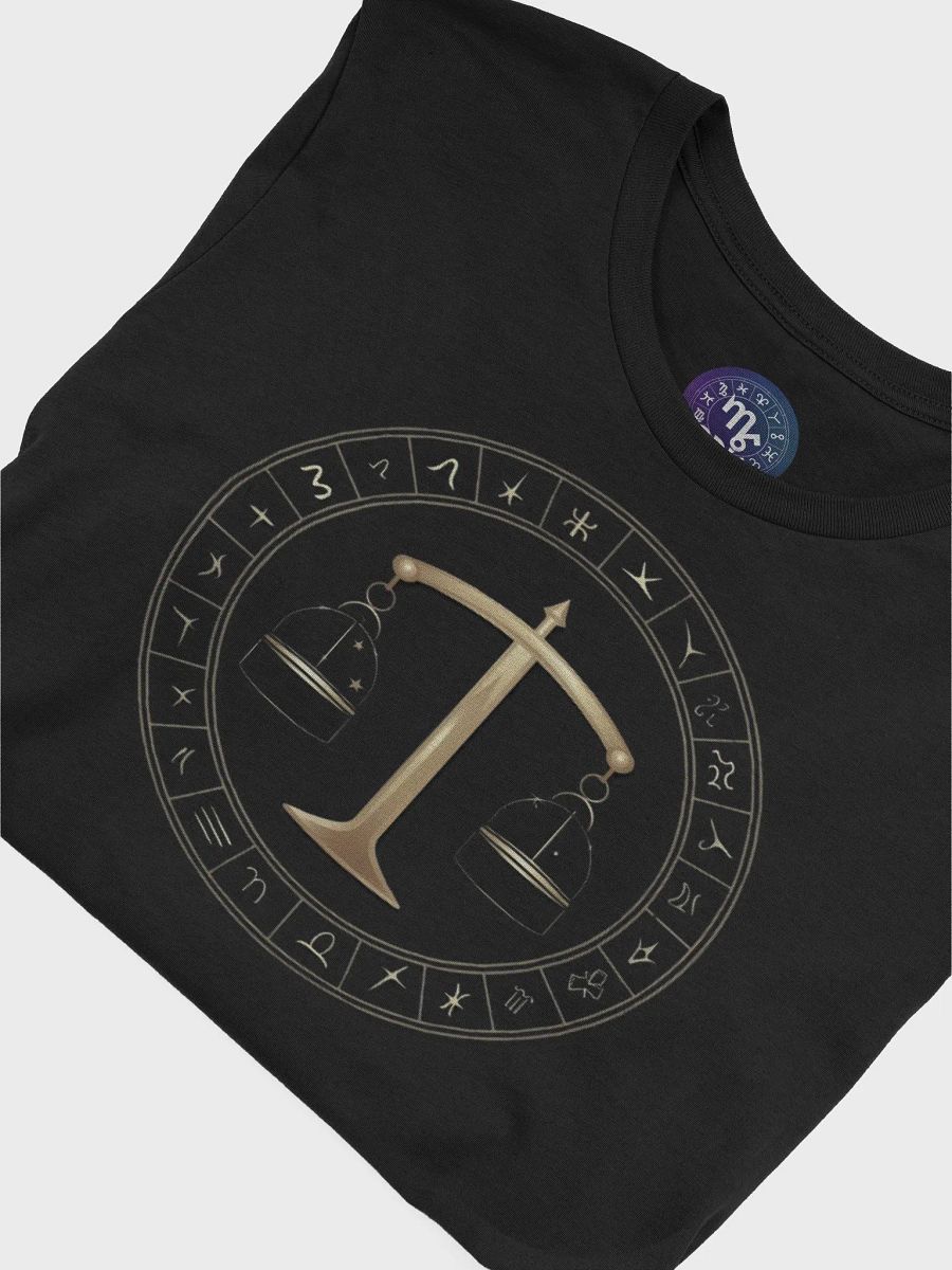 Unisex Libra Zodiac T-Shirt with Scales and Zodiac Wheel, Astrology Gift product image (8)