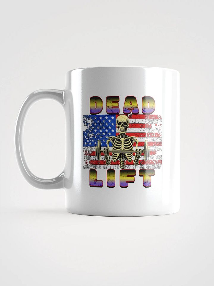 Dead Lift Weightlifting Skeleton USA Patriot Mug product image (1)