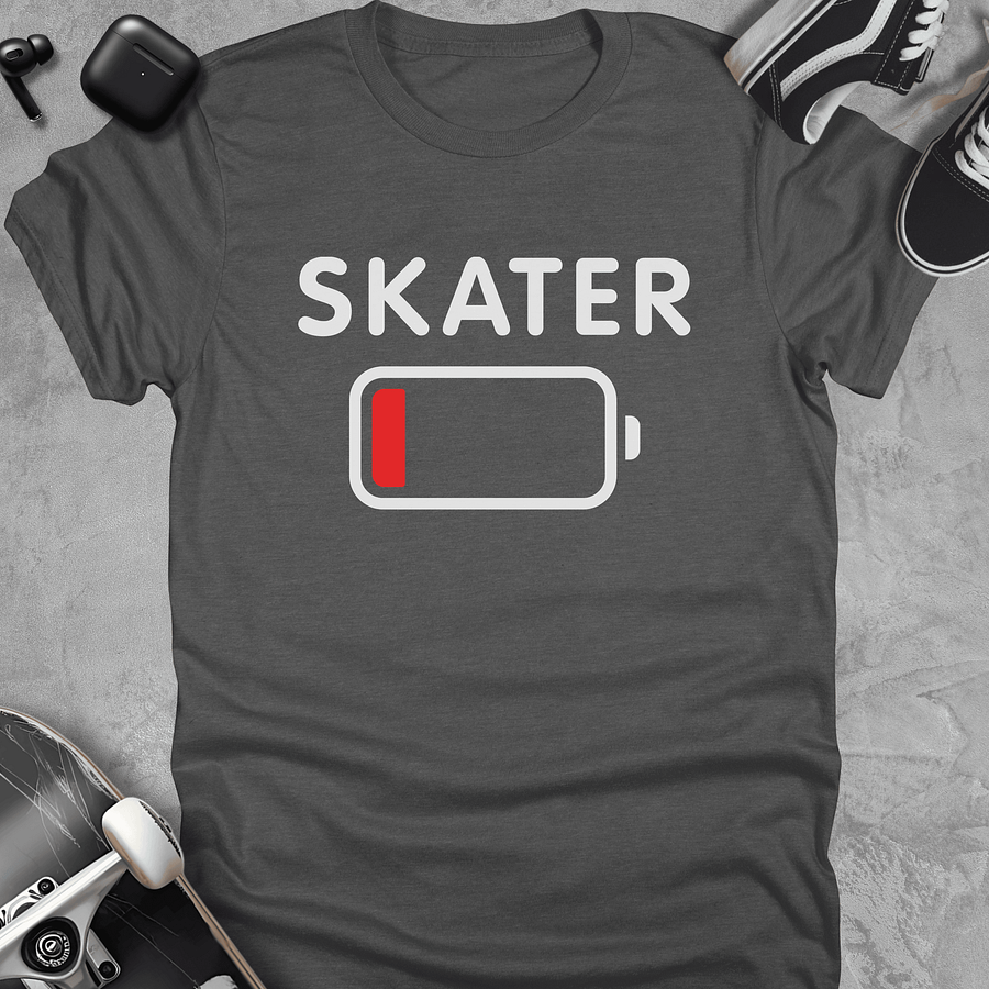 Skater low battery, Funny skateboarding t-shirt, Unisex product image (4)