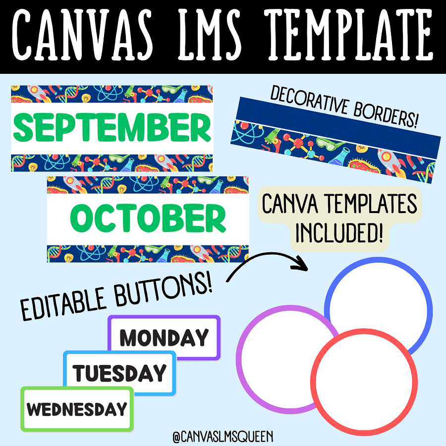 Canvas LMS Template - COURSE BUNDLE - Science Theme - 100% Customizable product image (8)