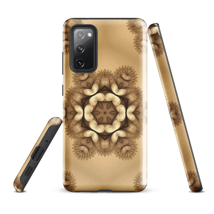Tough Phone Case for Samsung® - Brown and Beige Geometric Snowflake Design product image (1)
