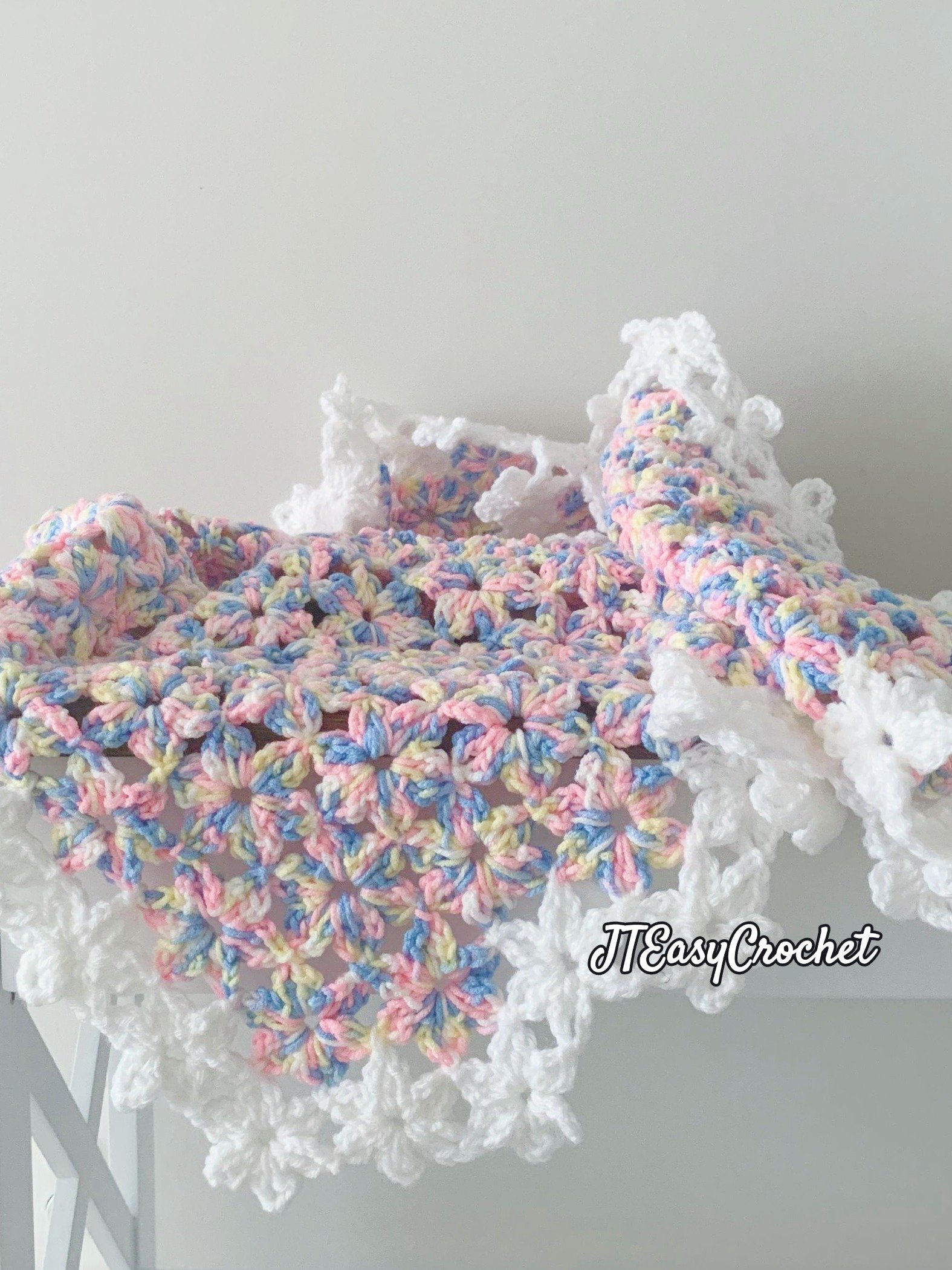Floral Crochet Blanket Pattern & VIDEO, Easy Lace Crochet Motif, PDF Instant Download Flower Afghan product image (4)
