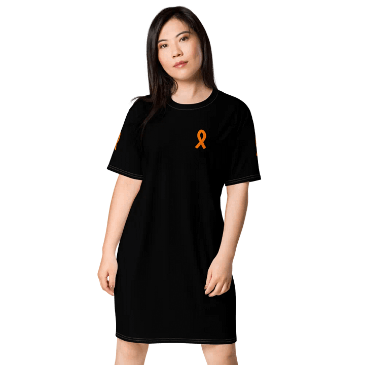 White HApex Gear White Logo Cancer Awareness Orange Ribbon. Black T-Shirt Dress product image (1)