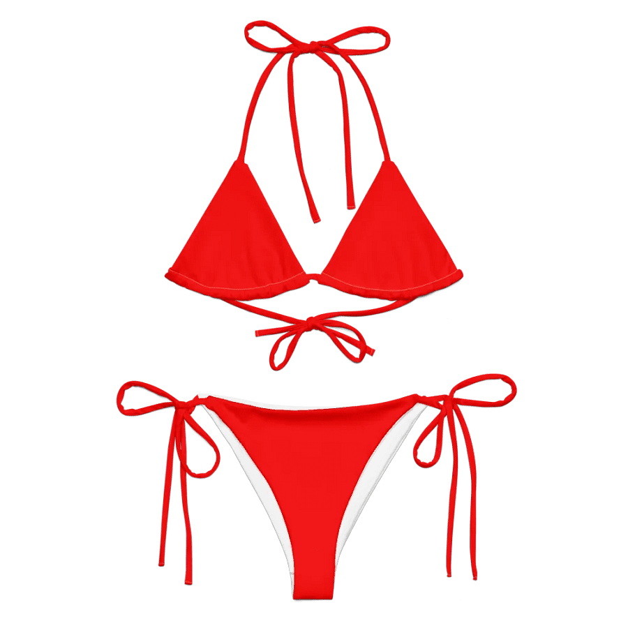 Plain Color Red String Bikini Set product image (5)