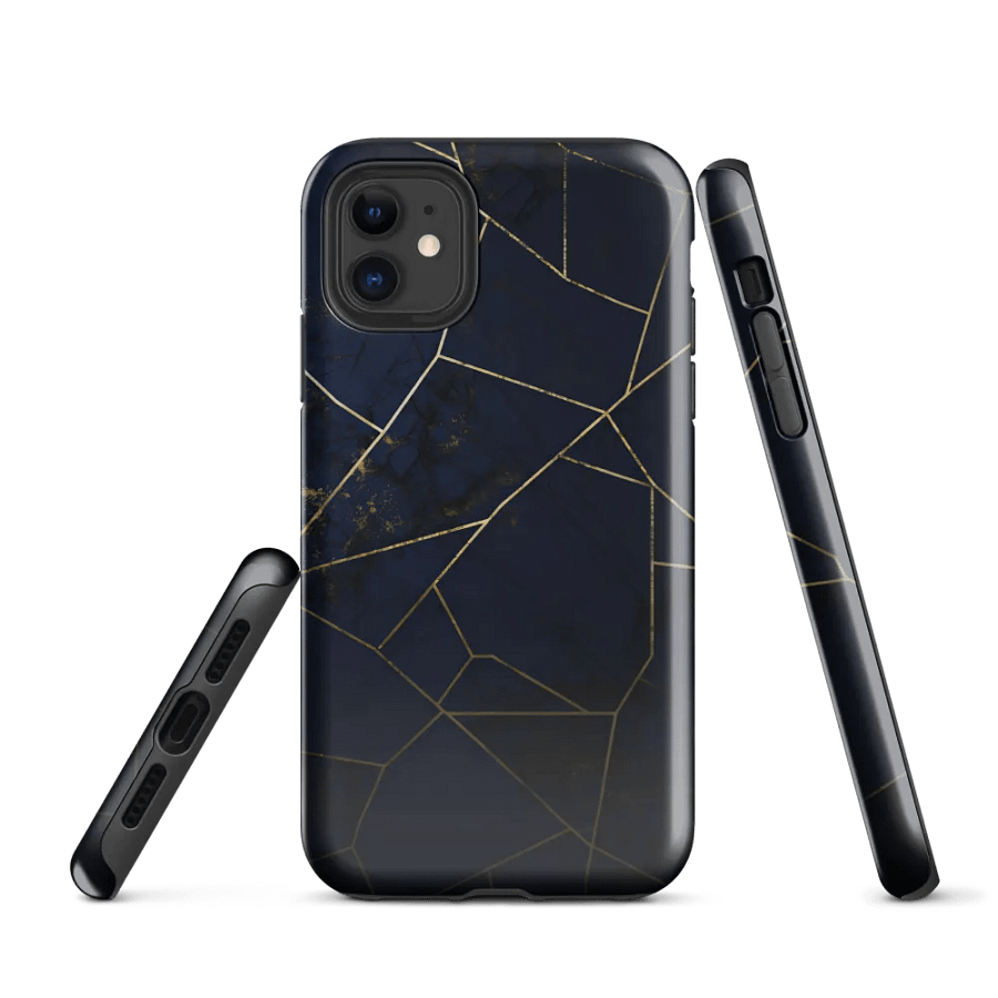Elegant Violet & Gold Kintsugi Tough iPhone Case product image (1)