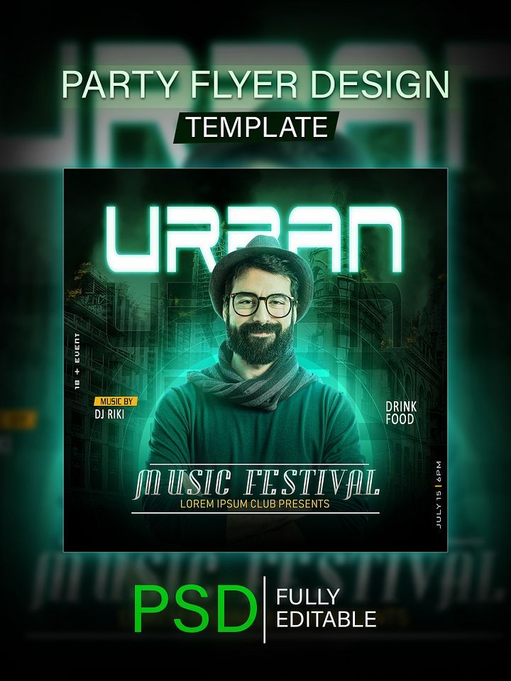 Urban Music Festival Party Flyer Template 🎉🎶 product image (1)