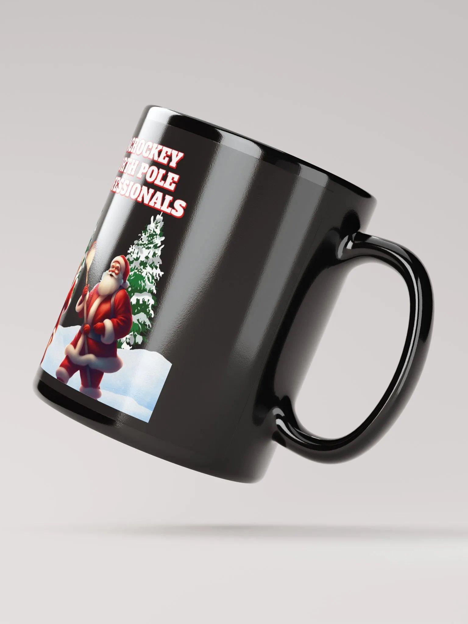 North Pole Lacrockey - Mr and Mrs Claus Black Mug product image (4)