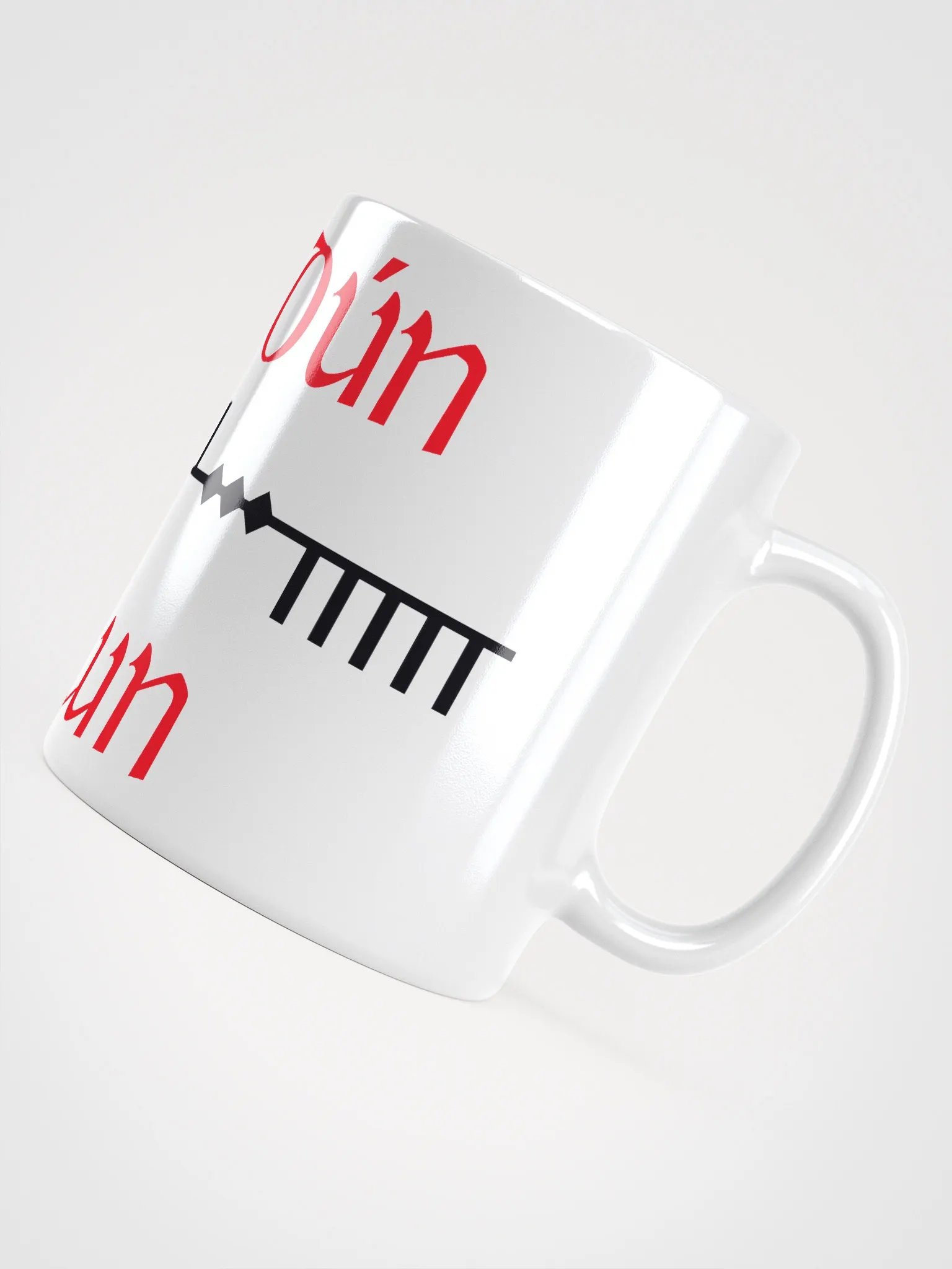 Down/An Dún Scholastic style Ogham White Glossy Mug product image (4)