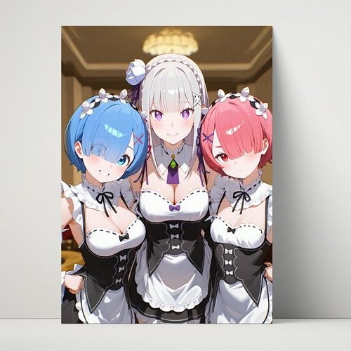 Serving elegance, charm, and pure anime energy — Rem, Ram, and Emilia are stealing the spotlight in this gorgeous maid ensemb...