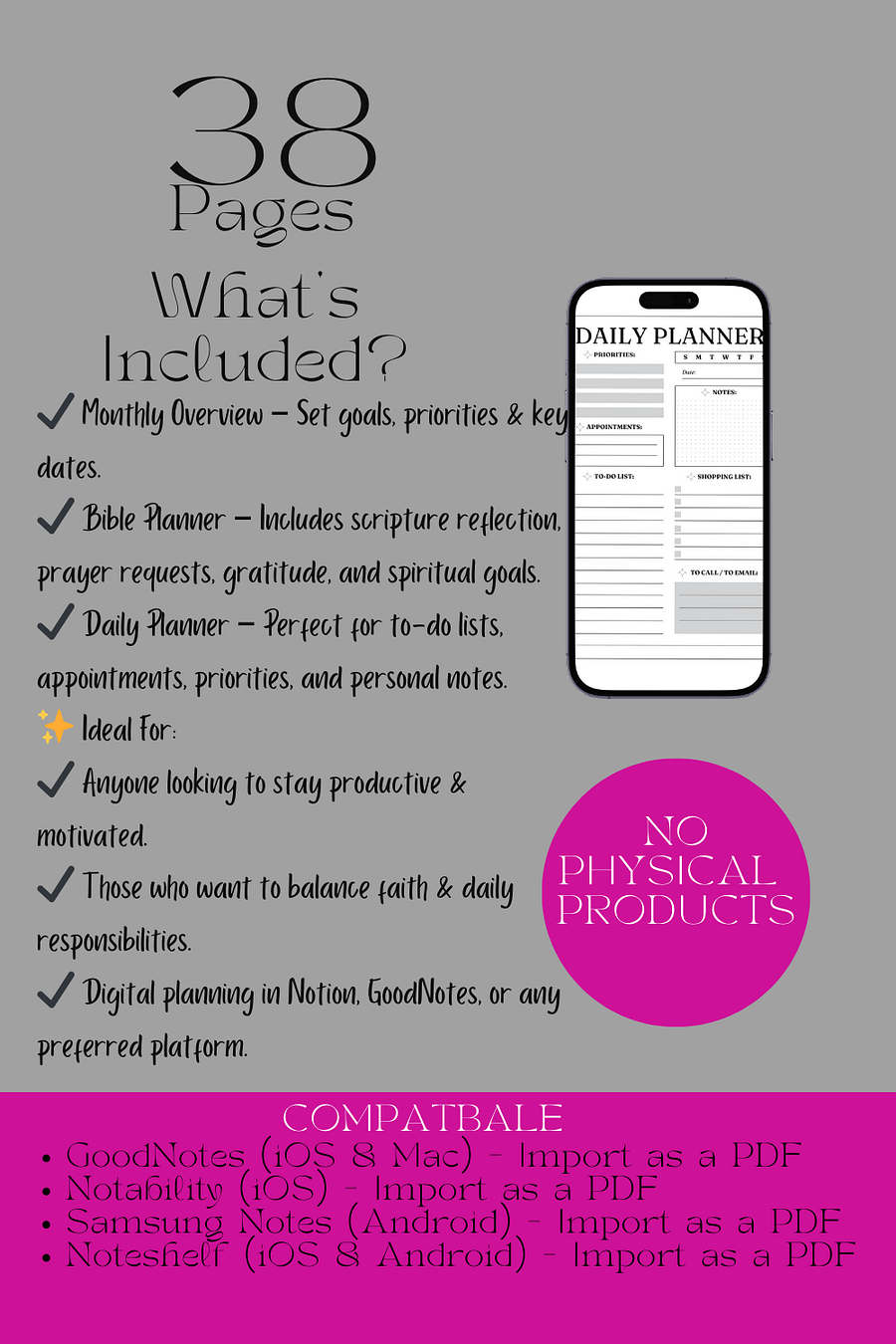 Monthly & Daily Planner Bundle – Stay Organized & Inspired! product image (3)