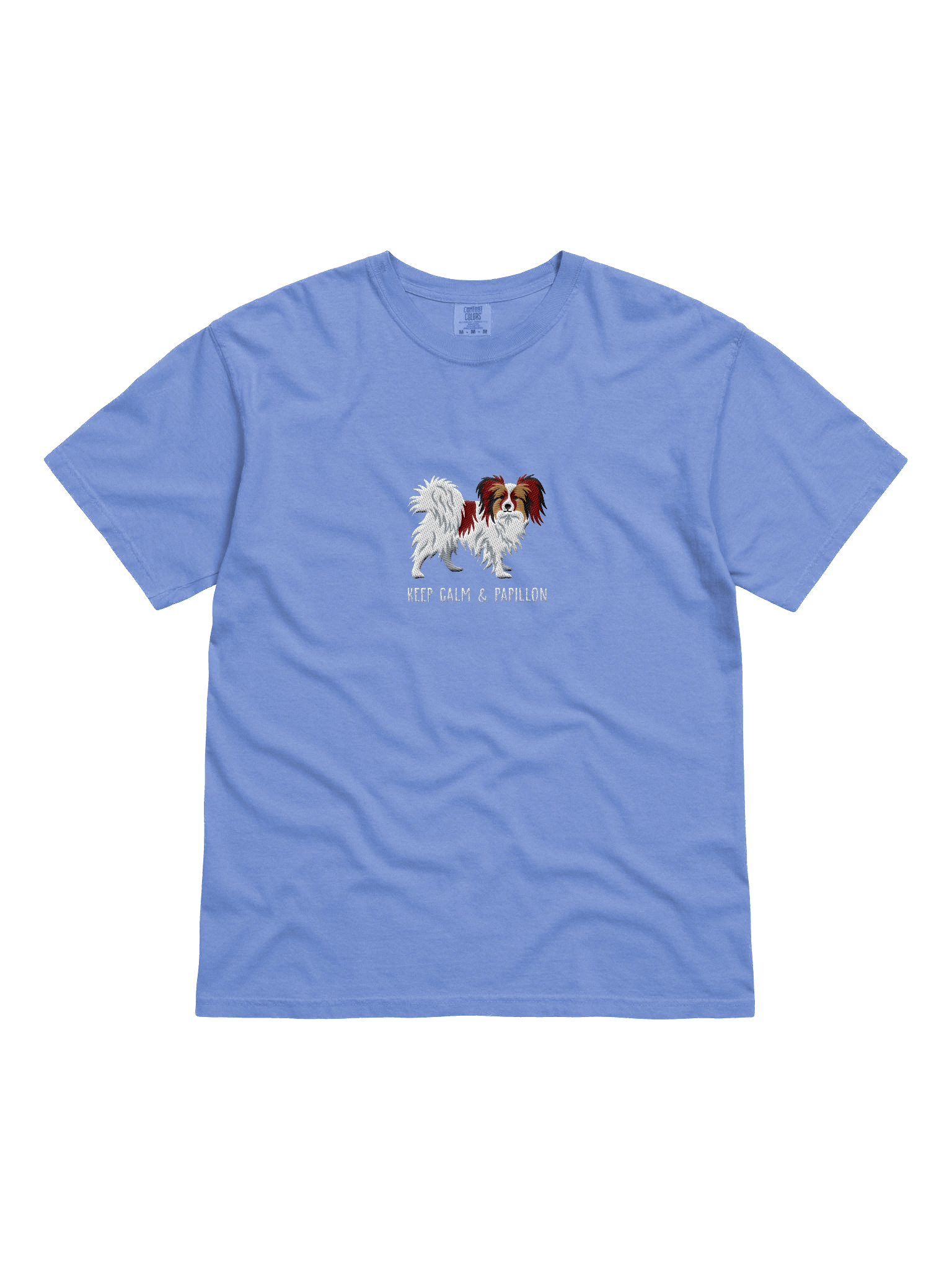 Keep Calm & Papillon T-Shirt(Embroidered) of a Papillon(Chocolate & White) product image (31)