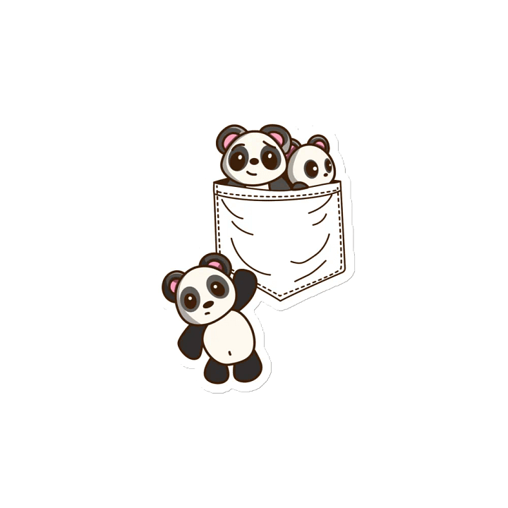 Pocket Of Pandas Die-Cut Magnets product image (2)