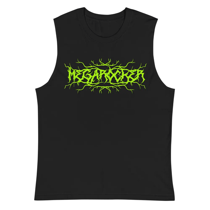 MegaRocker Neon Green Death Metal Logo Muscle Tank product image (2)