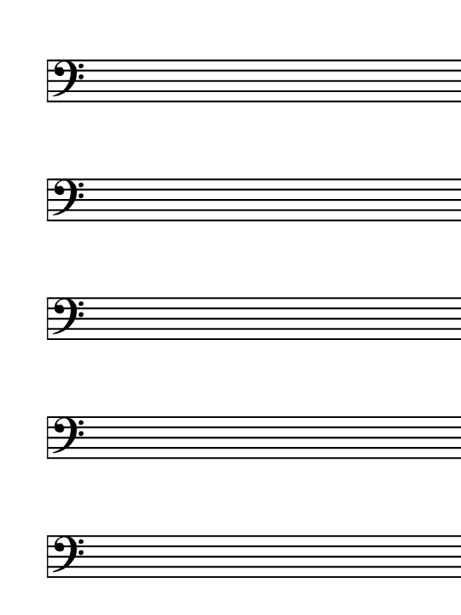 Printable Staff Paper. Treble, Bass, & Grand Staff Sheet Music Paper (PDF) product image (3)