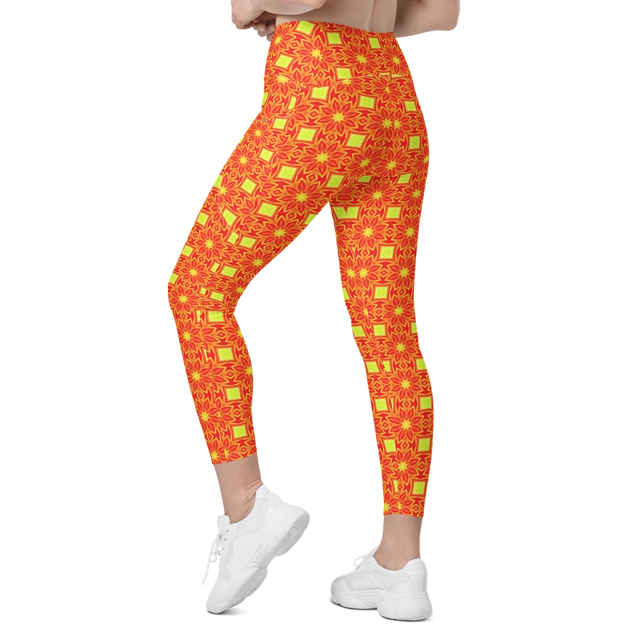Abstract Repeating Orange Flower Leggings product image (9)