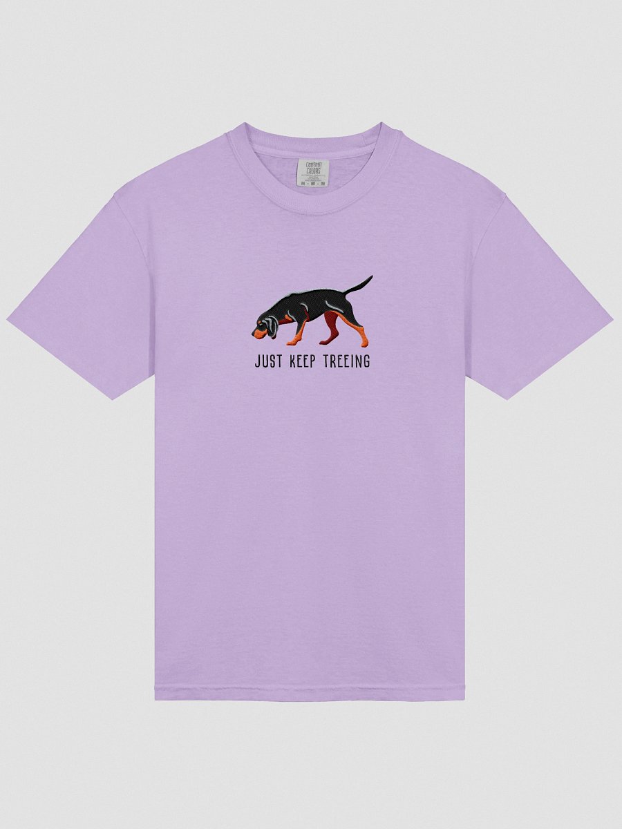 Just Keep Treeing T-Shirt(Embroidered) of a Black & Tan Coonhound product image (43)