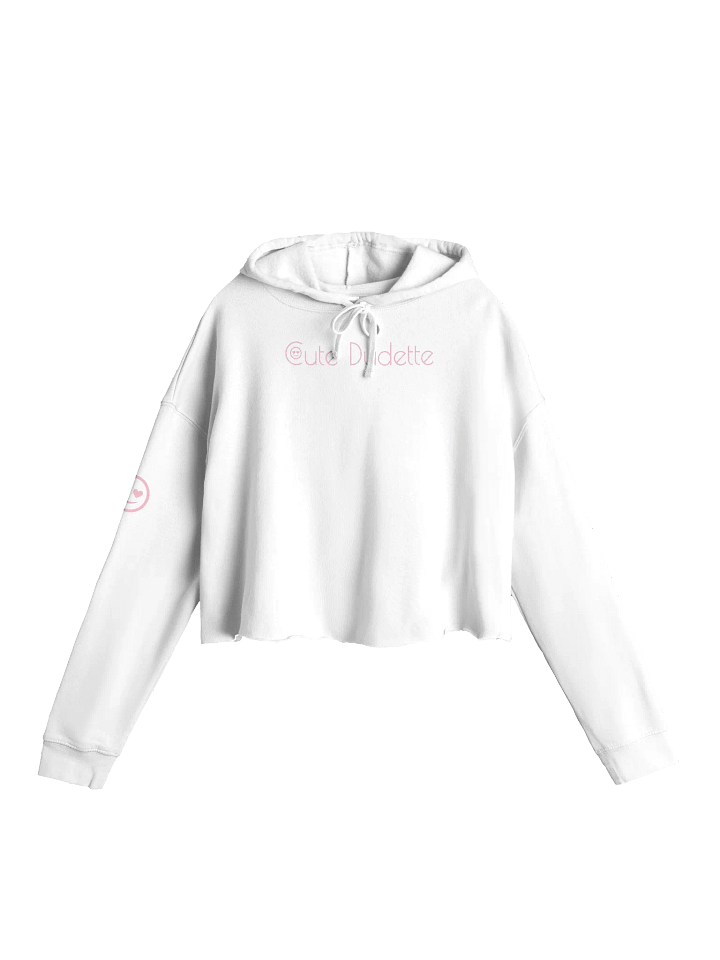 Cute Dudette Crop Hoodie Pink Logo product image (1)