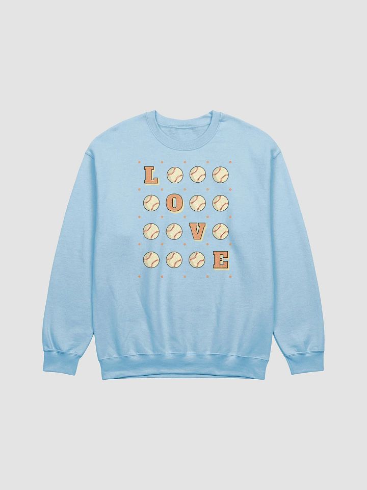 Love Baseball Square Grid Crewneck Sweatshirt product image (5)