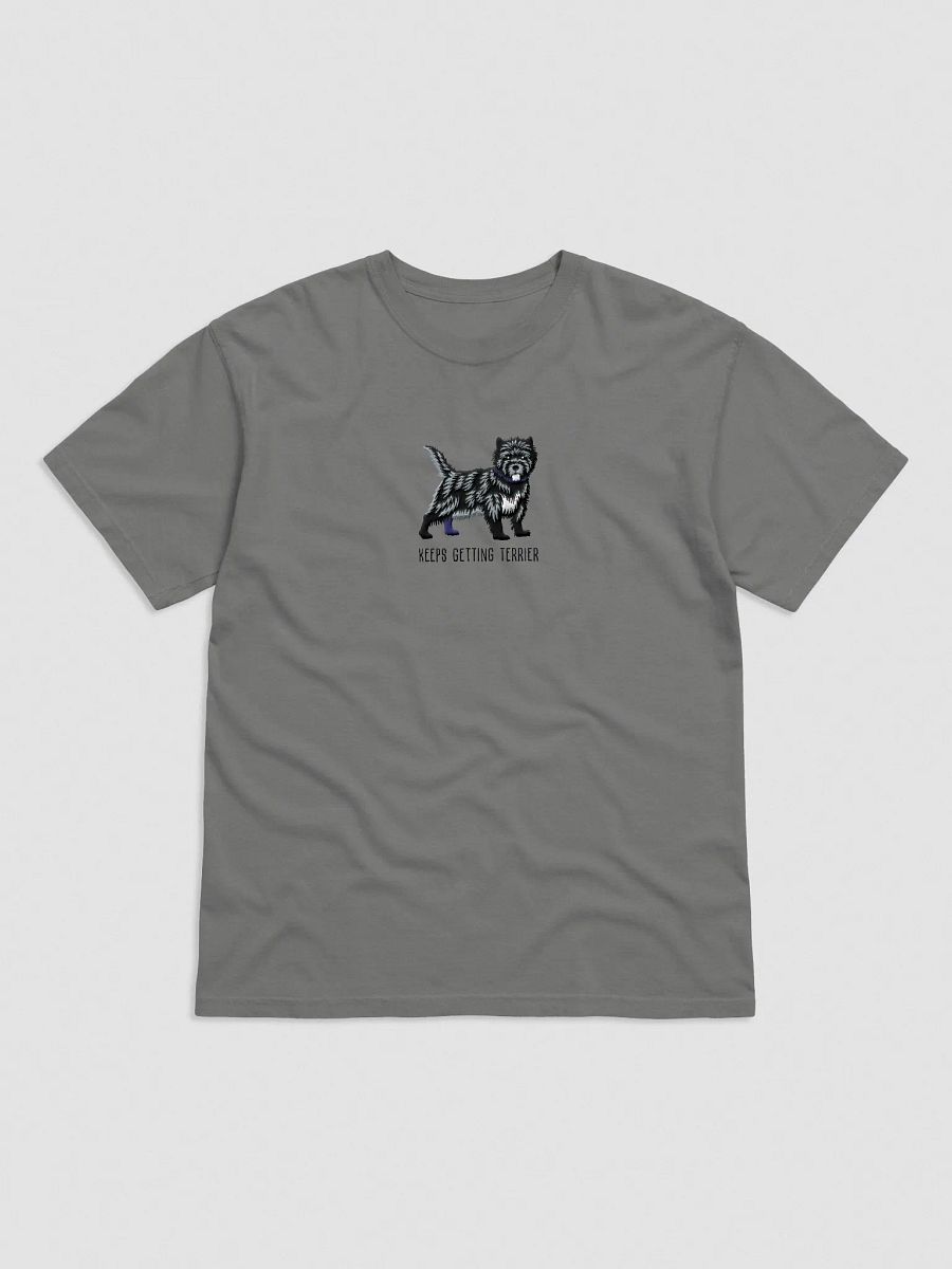 Keeps Getting Terrier T-Shirt(Embroidered) of a Cairn Terrier(Black Brindle) product image (6)